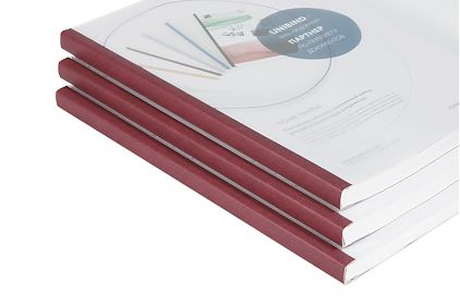 Комбинированные обложки, размер 40, Unibind (прозрачная/матовая) UniCover Flex, бордовый корешок