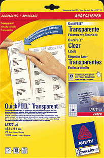Самоклеющие этикетки прозрачные L4770-25 