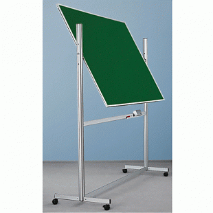 Мобильная, зеленая вращающаяся доска с эмалевым покрытием в системной рамке ferroscript® 